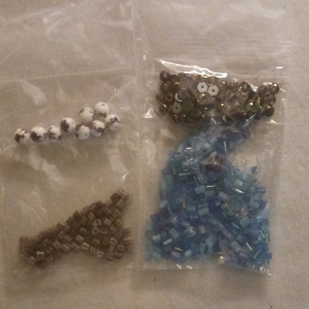 Assorted Beads in Blue and Brown